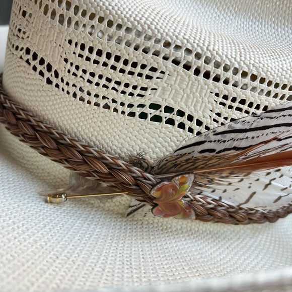 Maufrais Austin Resistol Straw Cowboy Hat Size 7 (22”) Cowgirl Western Boho main image 4